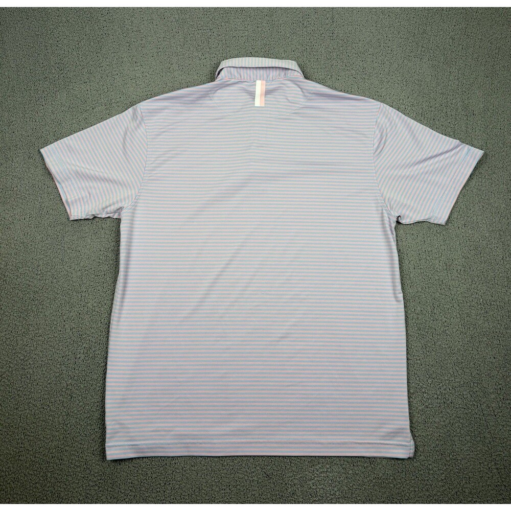 Rhoback Polo Shirt Mens M Striped Short Sleeve Performance Stretch Logo - Picture 4 of 6